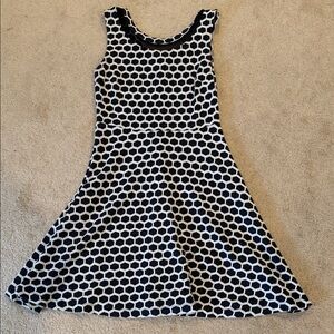 Navy and White Fit and Flare Dress